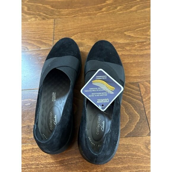 Clarks Kayleigh Women's 6 W Slip Black Collection Slip On Flats Suede NEW - Picture 5 of 9